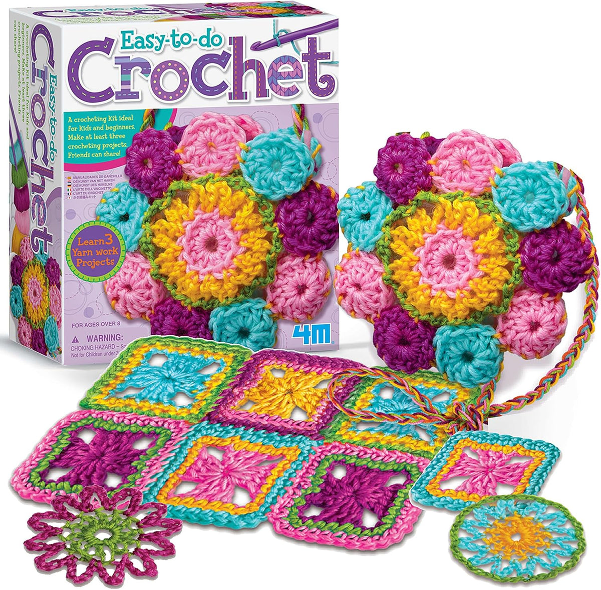 Easy-to-Do Crochet Kit - DIY Knitting Set for Beginners & Kids Ages 8+