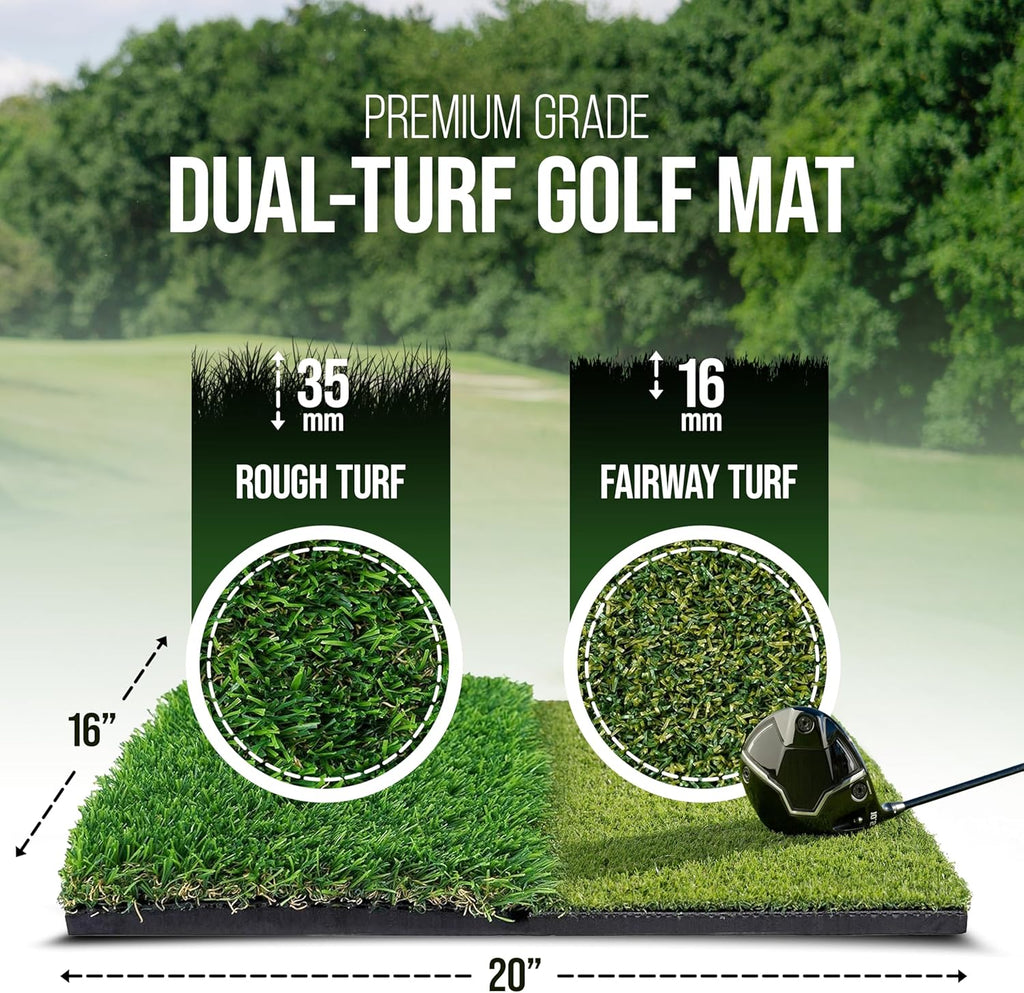 Golf Net – 10x7 ft Practice Net for Backyard Driving, Indoor Hitting Net with Mat, A Great Gift for Golfers or Dad –