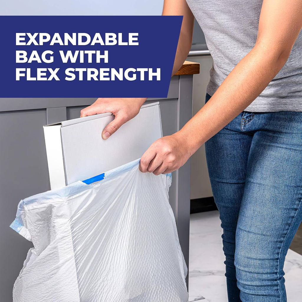 Ultra Strong 13 Gal Kitchen Trash Bags, White, Unscented, 110ct | Bulk Pack, 13G Tall White Trash Bags with