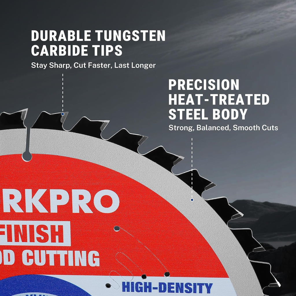 10" Circular Saw Blade, 60T Fine Finish Wood Cutting | Thin Kerf Carbide Tipped ATB Teeth for Plywood, Trim & Smooth