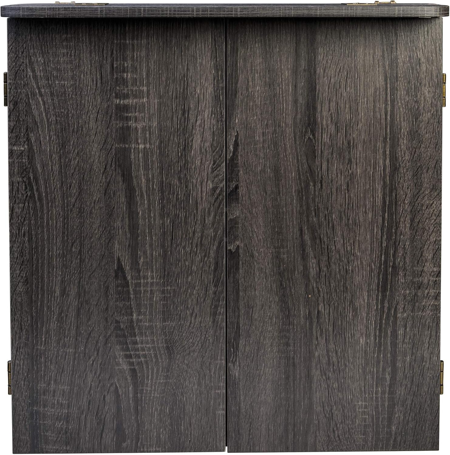 Paris Bristle Dartboard Cabinet Sets - Includes LED Lighting or Electronic Scoring Option, Rustic Grey (D4400W)