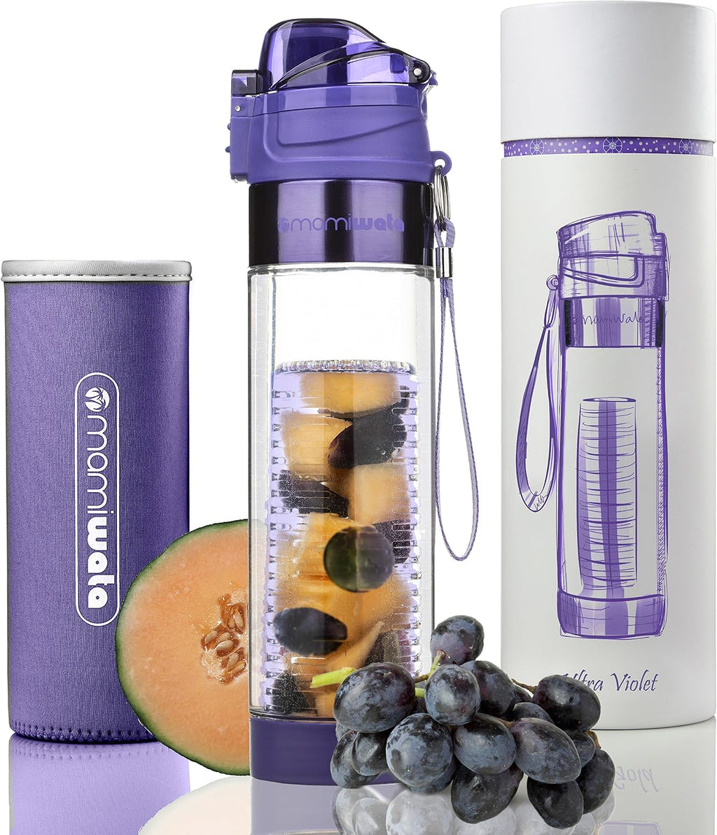 Fruit Infuser Water Bottle – 24 oz BPA-Free Tritan Plastic Water Bottle & Flavor Fruit Infuser, Trending Workout