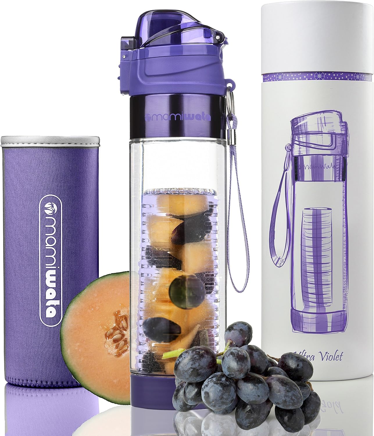 Fruit Infuser Water Bottle – 24 oz BPA-Free Tritan Plastic Water Bottle & Flavor Fruit Infuser, Trending Workout