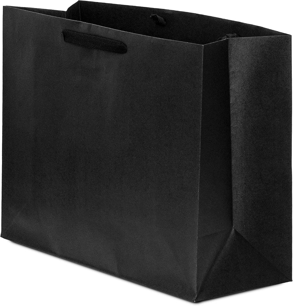 Black Gift Bags with Handles, 16x6x12, 50 Pack