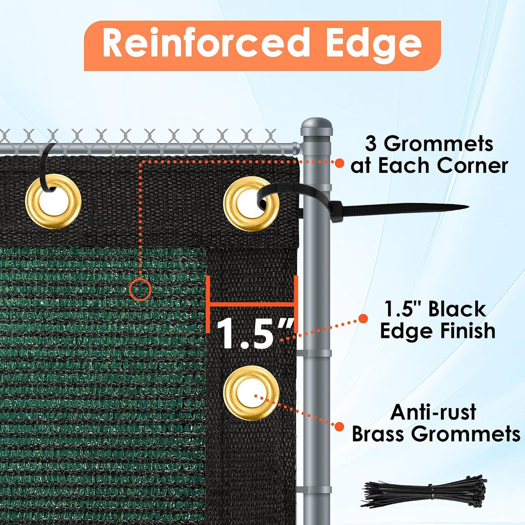 iCover 5x50ft Privacy Screen Fence, Outdoor Fencing Panels, Garden Windscreen Mesh Shade Sail Net Barrier, Fence