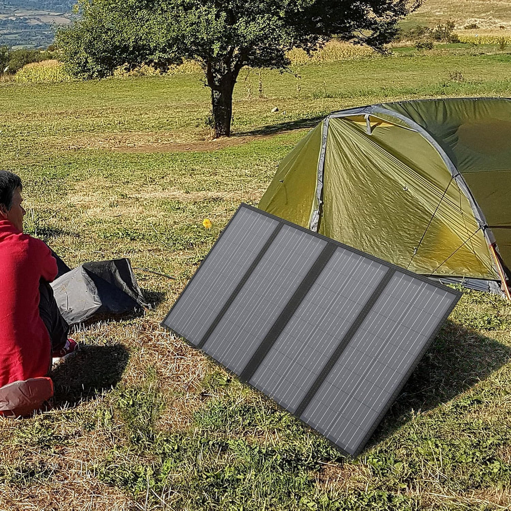 60W Foldable Solar Panel for 100W~350W Portable Power Station | 18V DC Output (11 Connectors), Compatible with