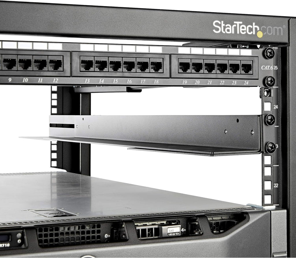 StarTech 1U 4-Post Rack Rails, 19in, 24-36in, 200lb/90kg, Cold-Rolled Steel, Black