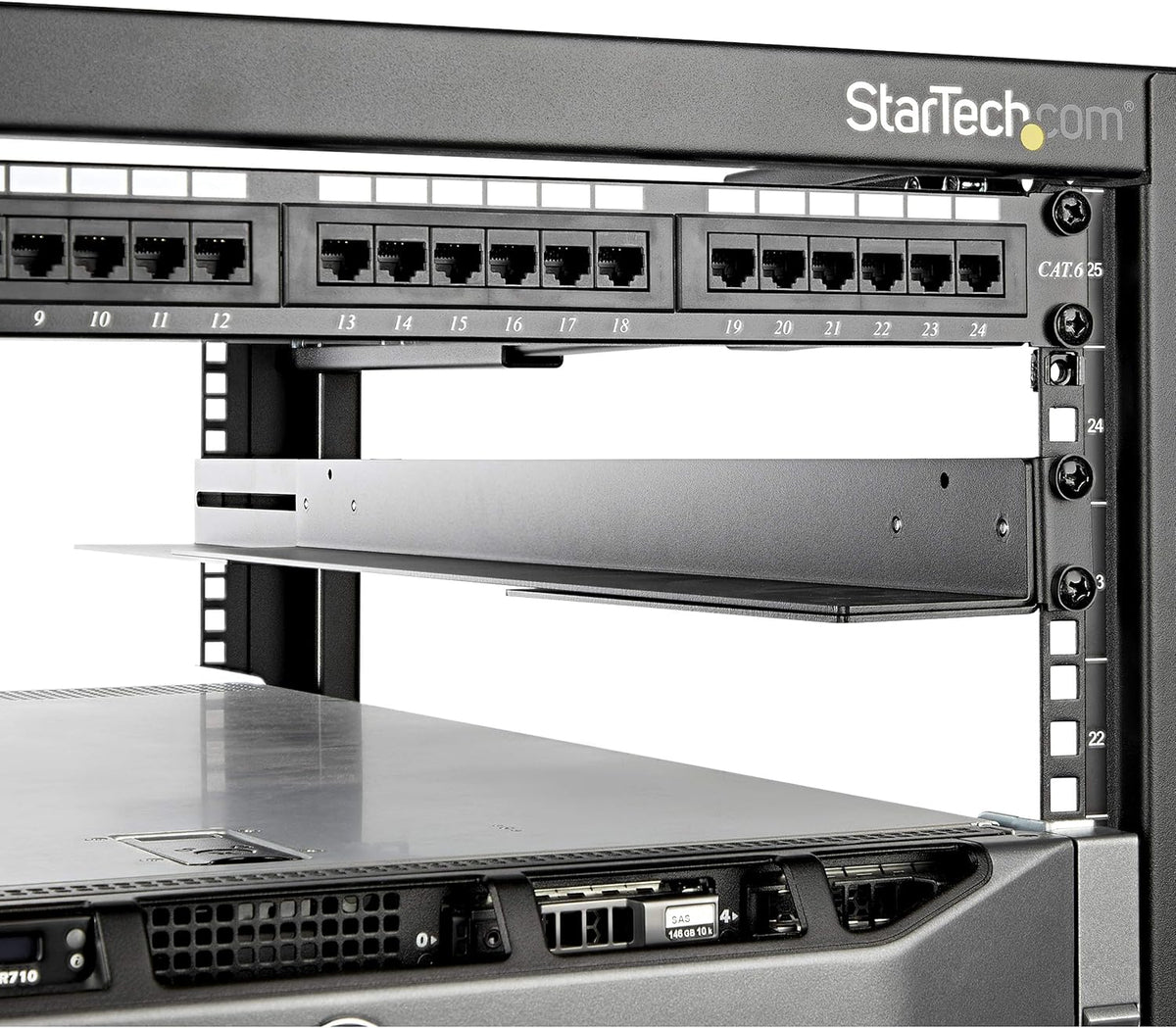 StarTech 1U 4-Post Rack Rails, 19in, 24-36in, 200lb/90kg, Cold-Rolled Steel, Black