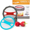Kombucha Lid - Home Brewing Mason Jar Supplies - Live Organic Kombucha Making Starter Kit - Scoby Not Included 2-Pack