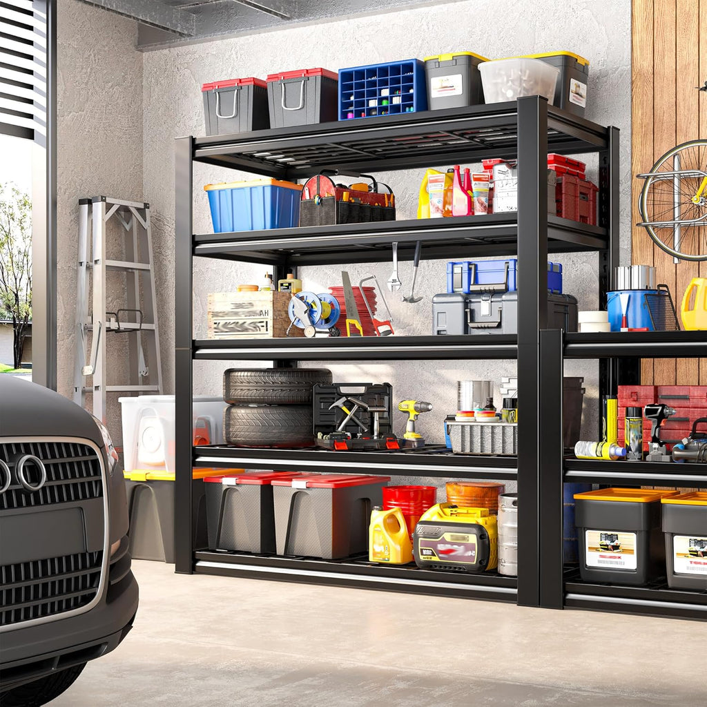 Garage Shelving 3200LBS, 5-Tier Storage Shelves, Adjustable Industrial Metal Shelving Unit for Garage, Basement