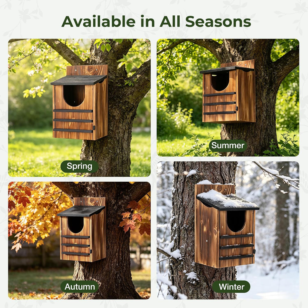 Owl House for Outside, Wooden Owl Nesting Box for Barn Owl Screech Owl