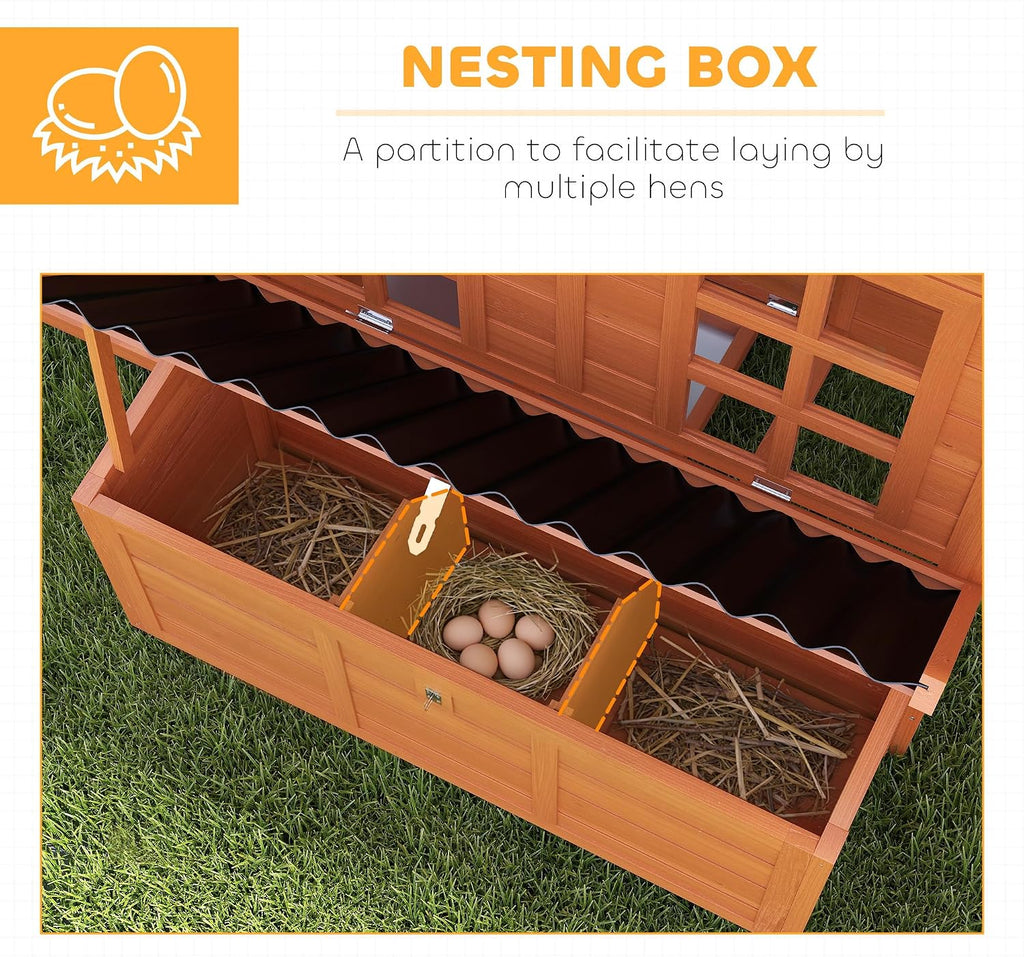 Wooden Chicken Coop 39" with Nesting Box for 2-4 Chickens Orange