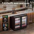 Back Bar Cooler, 7.4 Cu.Ft Commercial Refrigerator with Low-E Glass
