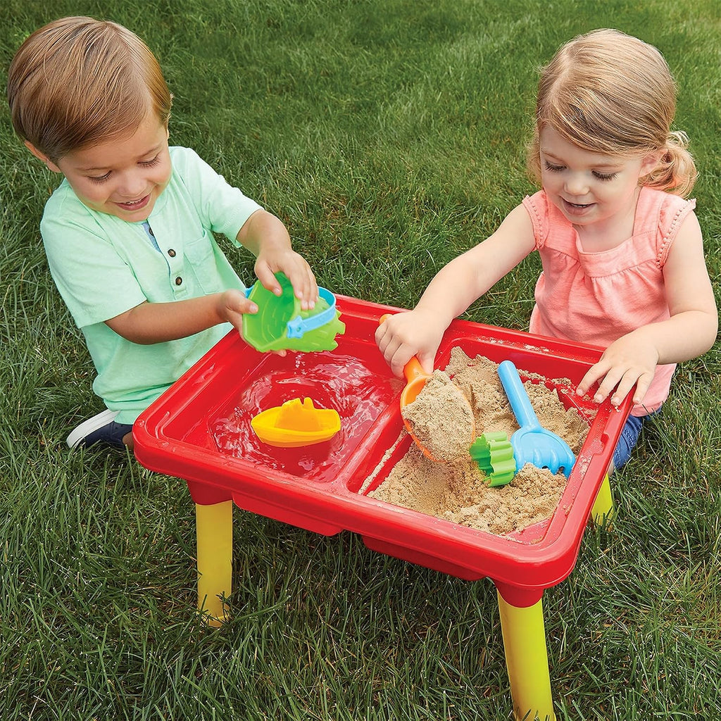 Sand 'n Splash Activity Table | Scoop, pour and build at stand-up height - dual sensory bins with a cover for