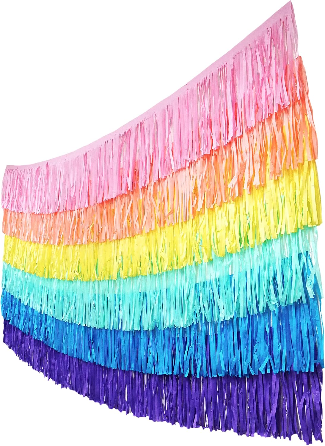 Tissue Paper Fringe Tassel Party Garland - Perfect Backdrop for All Events & Occasions (6-Count, Pastel Mix)