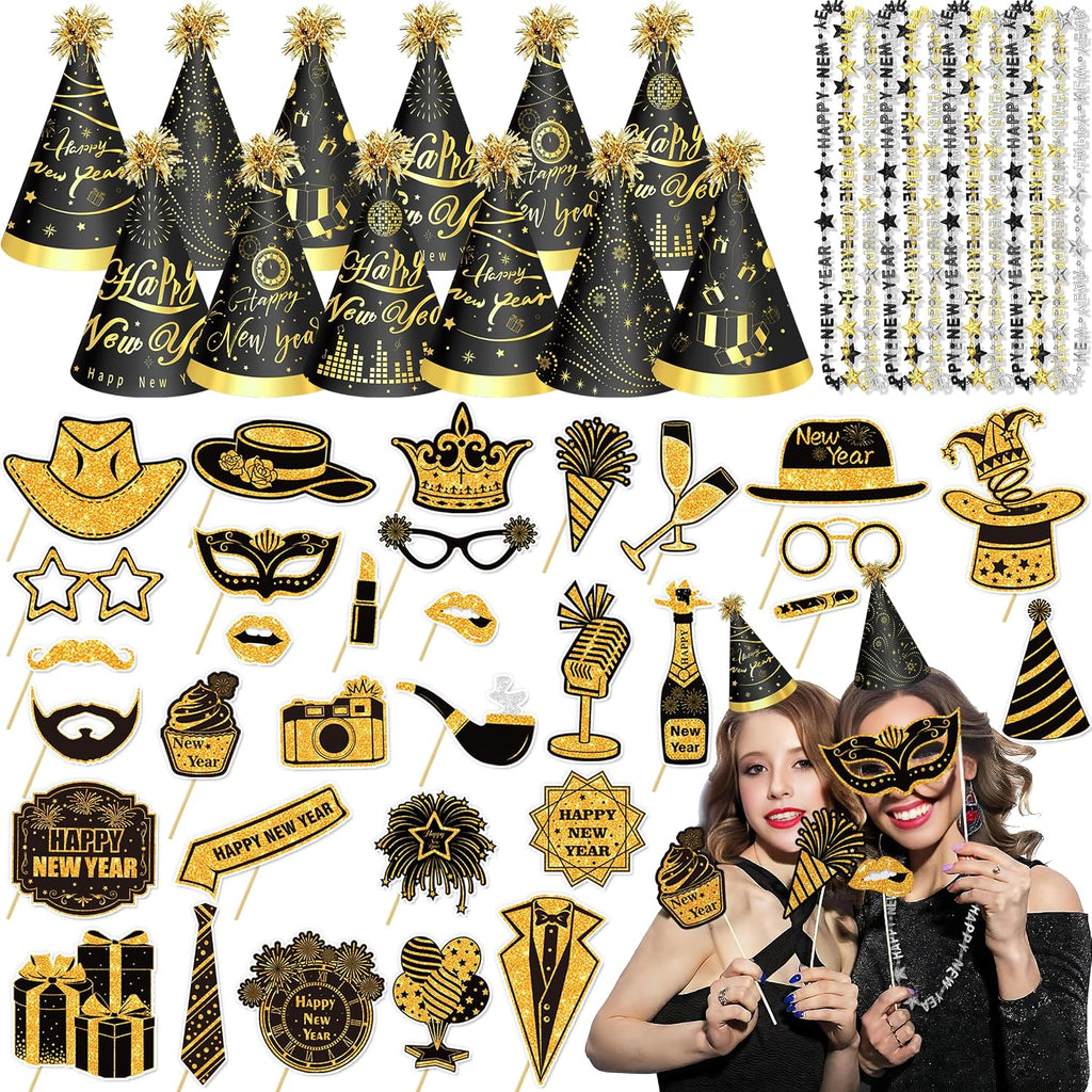 56 PCS New Year’s Eve Party Supplies for New Year's Eve Party Favors | New Year’s Eve Party Supplies Including Happy