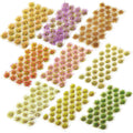 288 Pcs Static Grass Tuft Flower Cluster Vegetation Groups Self Adhesive Artificial Model Grass Tufts DIY Miniature