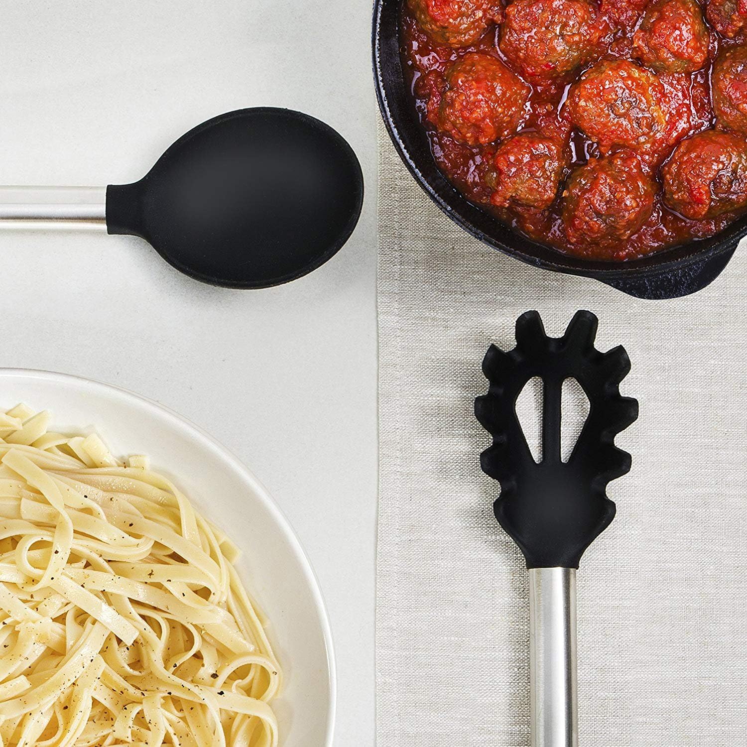 Kitchen Utensil Set-Silicone Cooking Utensils-33 Kitchen Gadgets & Spoons for Nonstick Cookware-Silicone and