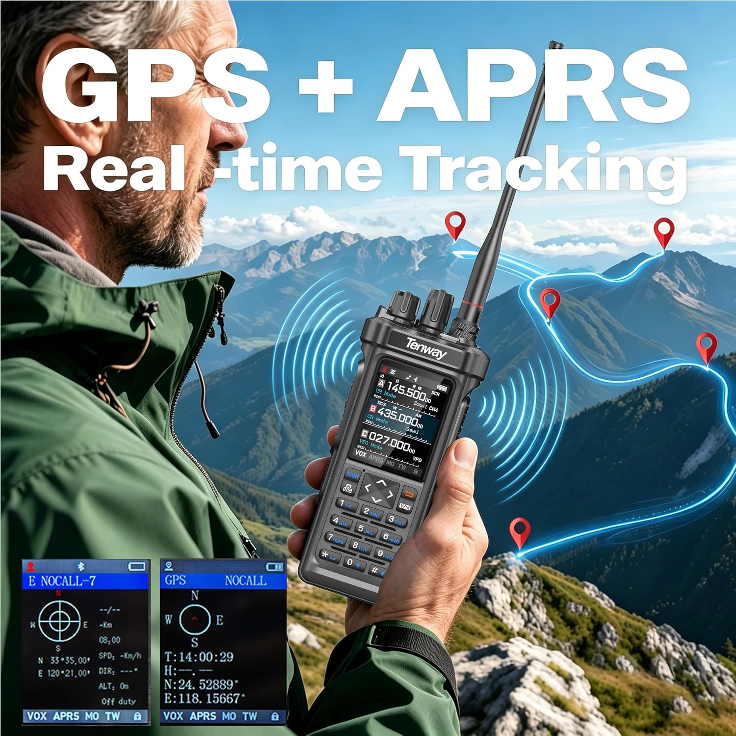 TP-900 Pro 10W Handheld Ham Radio with GPS, APRS, NOAA Two Way Radio | Long Range Walkie Talkie with AM/FM/SW/MW/LW