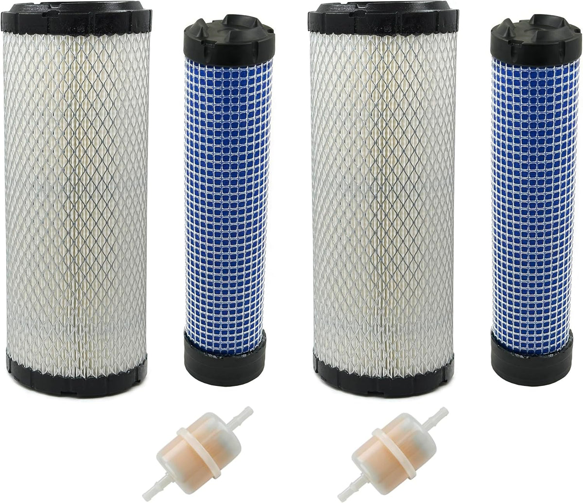 2 Sets 11013-7044 Air Filter, 11013-7045 Inner Air Filter compatible with Kawasaki FX850V FX730V FX691V FX801V FX751V FX1000V FH680V Fits Kohler C940-C980, CH18-CH1000