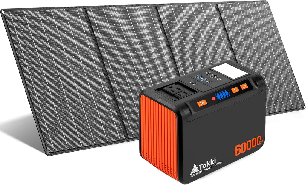 Solar Generator 250W Portable Power Station with 40W Solar Panels 222Wh Pure Sine Wave Camping Lithium Battery Power