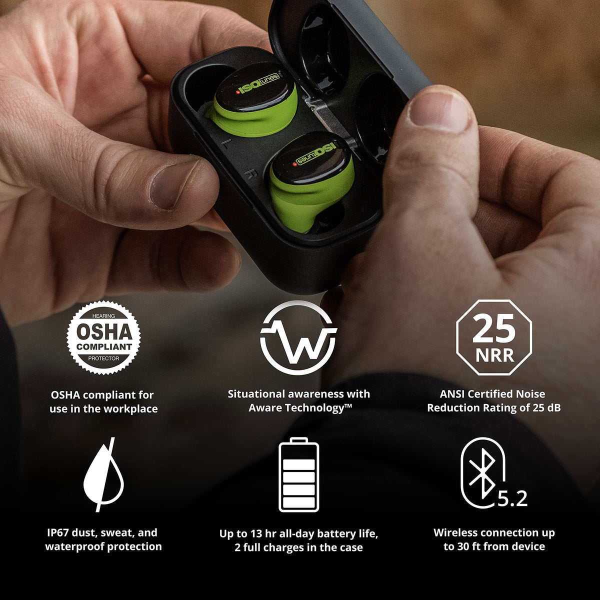 Free Aware Bluetooth Hearing Protection, OSHA Compliant Earbuds