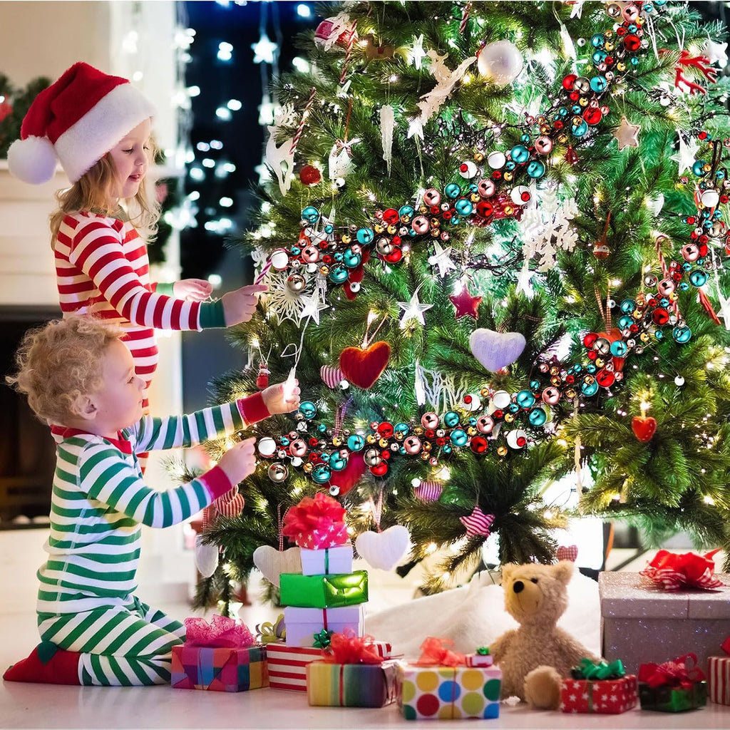 9 ft Colorful Christmas Ball Garland Ball Ornaments Hanging Baubles Ornament for Xmas Christmas Tree Fireplace Wreath