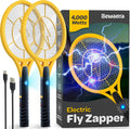 Electric Fly Swatter [Set of 2] Handheld Bug Zapper Racket for Indoor/Outdoor - 4000 Volt Swatter - Instant Bug &