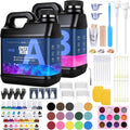 Epoxy Resin 82oz - Clear Epoxy Resin Kit with 15 Pigments and 15 Colors of Mica Powders - No Yellowing No Bubble