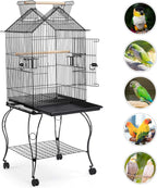 57-Inch Open Top Bird Cage with Rolling Stand & Slide-Out Tray