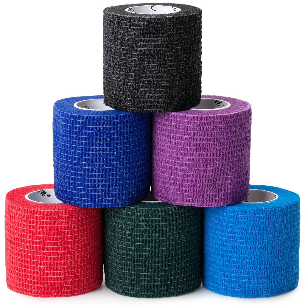 Self Adhesive Bandage Wrap, 2" x 5 Yards, 6 Pack