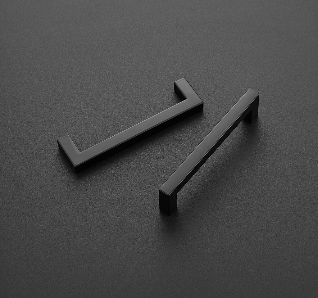 Matte Black Cabinet Handles Square Pulls 5 Inch 3 Pack