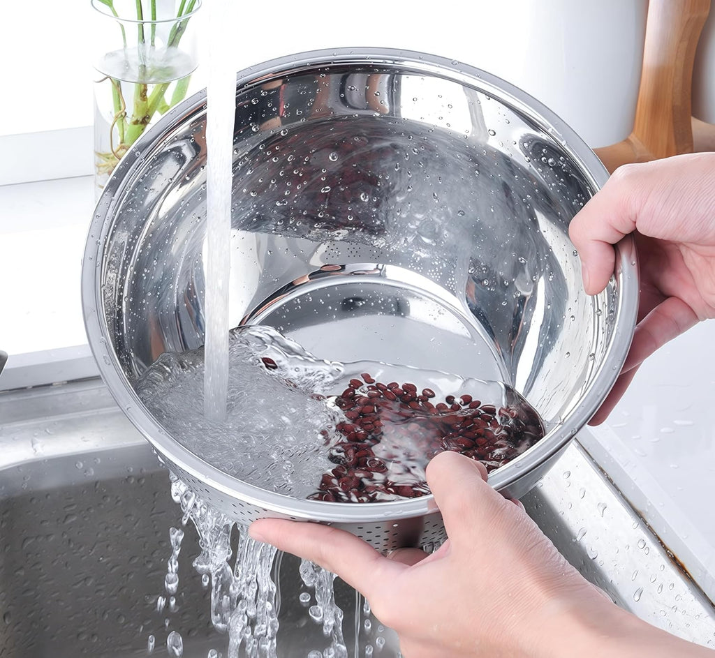 Rice Washer Strainer Bowl, Stainless Steel Quinoa Washing Bowl