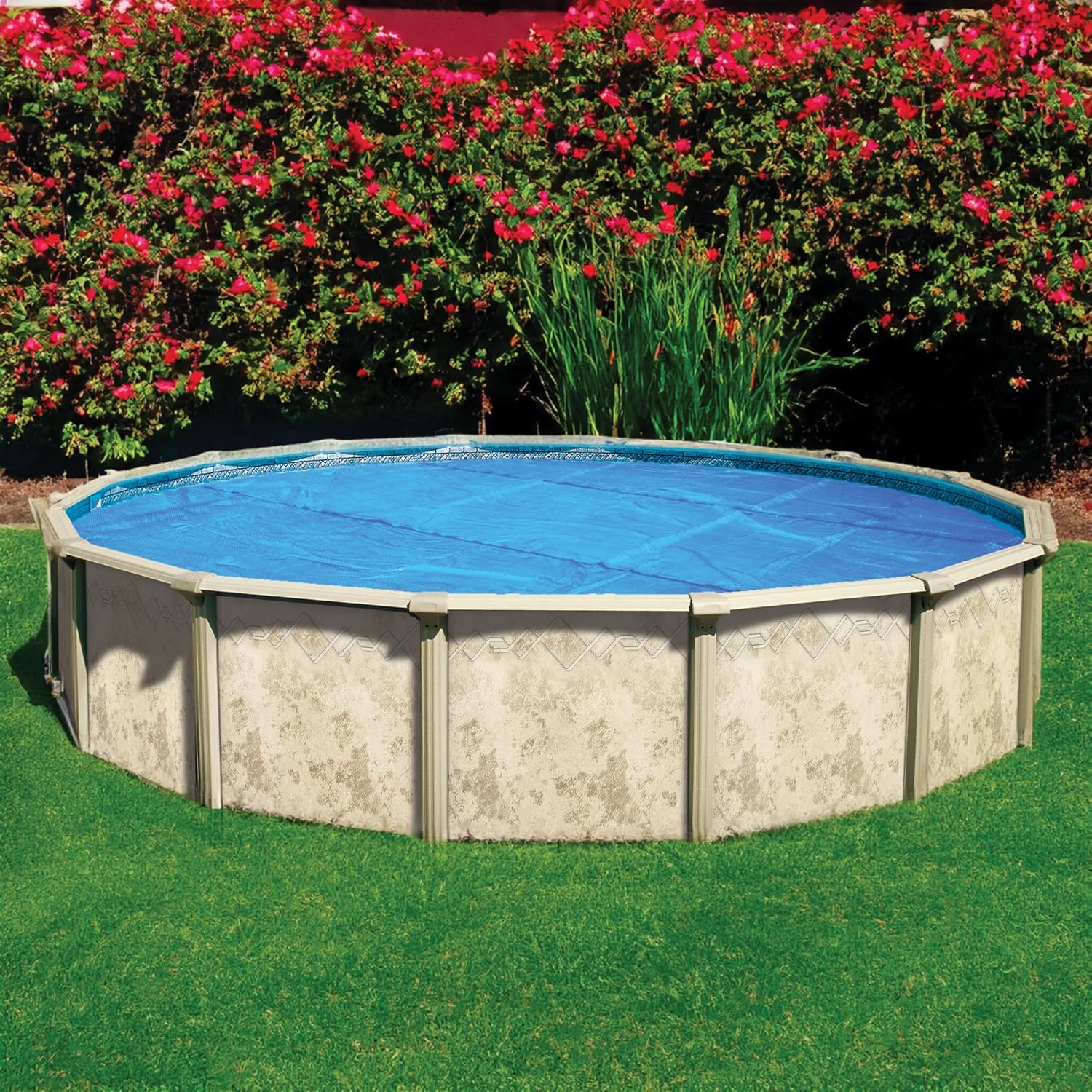 16' Standard Blue Round Solar Pool Cover 8 Mil for Solar Heating Above Ground Pools and Inground Pools