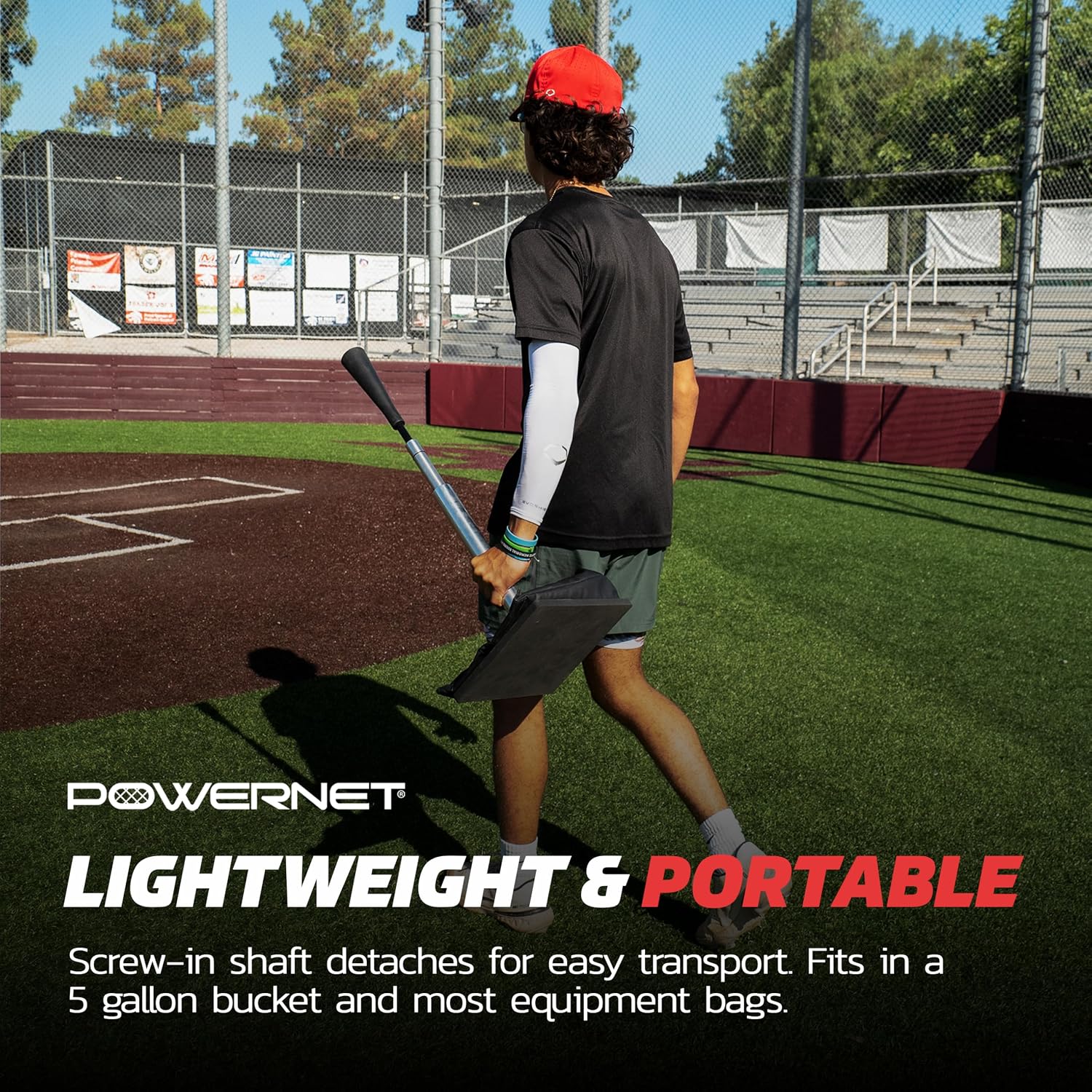 Pro Softball & Baseball Batting Tee, 25-45 Inch Adjustable Height, Universal Baseball Tee for Hitting Drills