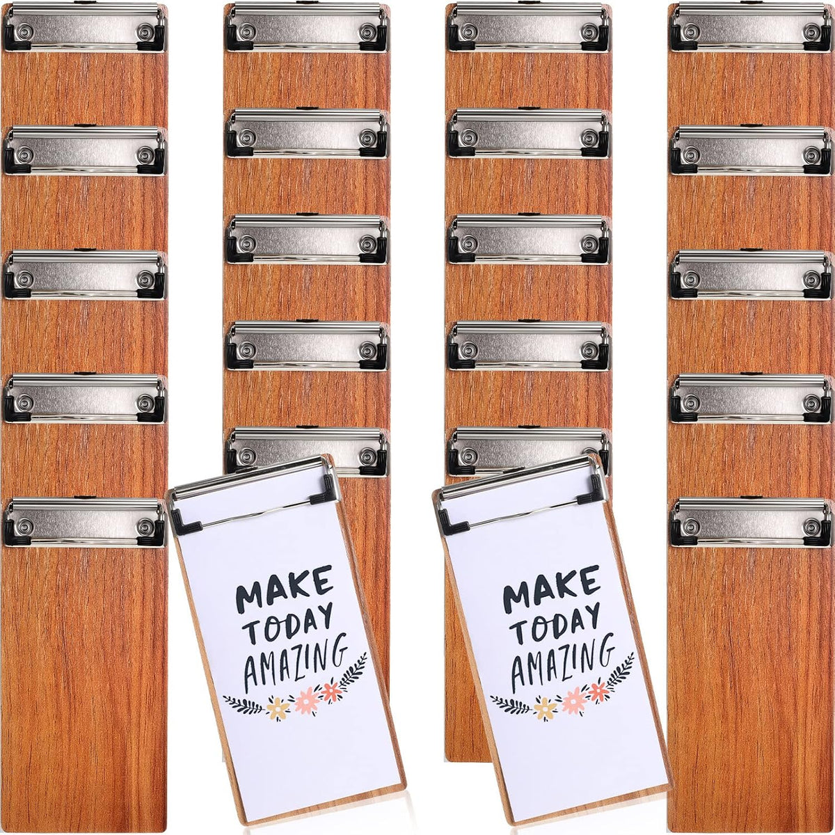 20 Pcs Mini Clipboard Wood Check Presenters Restaurant Clipboards