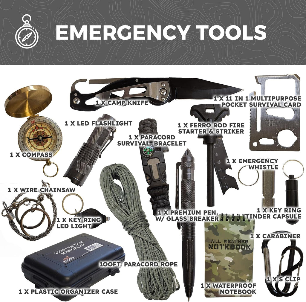 Sirius: Bug Out Bag Starter Kit - 72 Hour Kit for 1 Person – Backpack Survival Kit – 50L Tactical Backpack, US Made