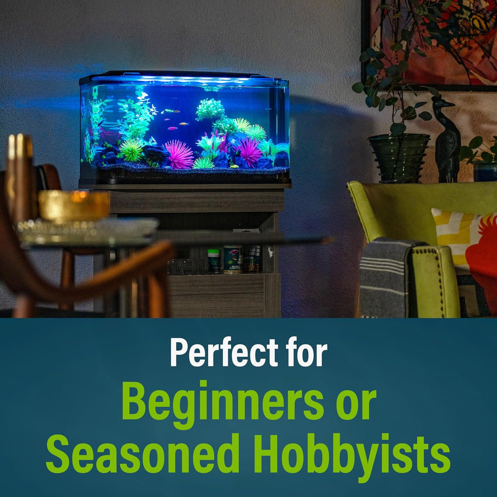Aquarium Stand, 20 Gallons, Features Enclosed Storage Area, Display Area, Back Panel Cutout, Modern Farmhouse Look.