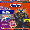 Ultra Strong 30 Gal Large Trash Bags, Black, Fabuloso Lavender, 50ct | 30G Large Black Trash Bags with Drawstrings