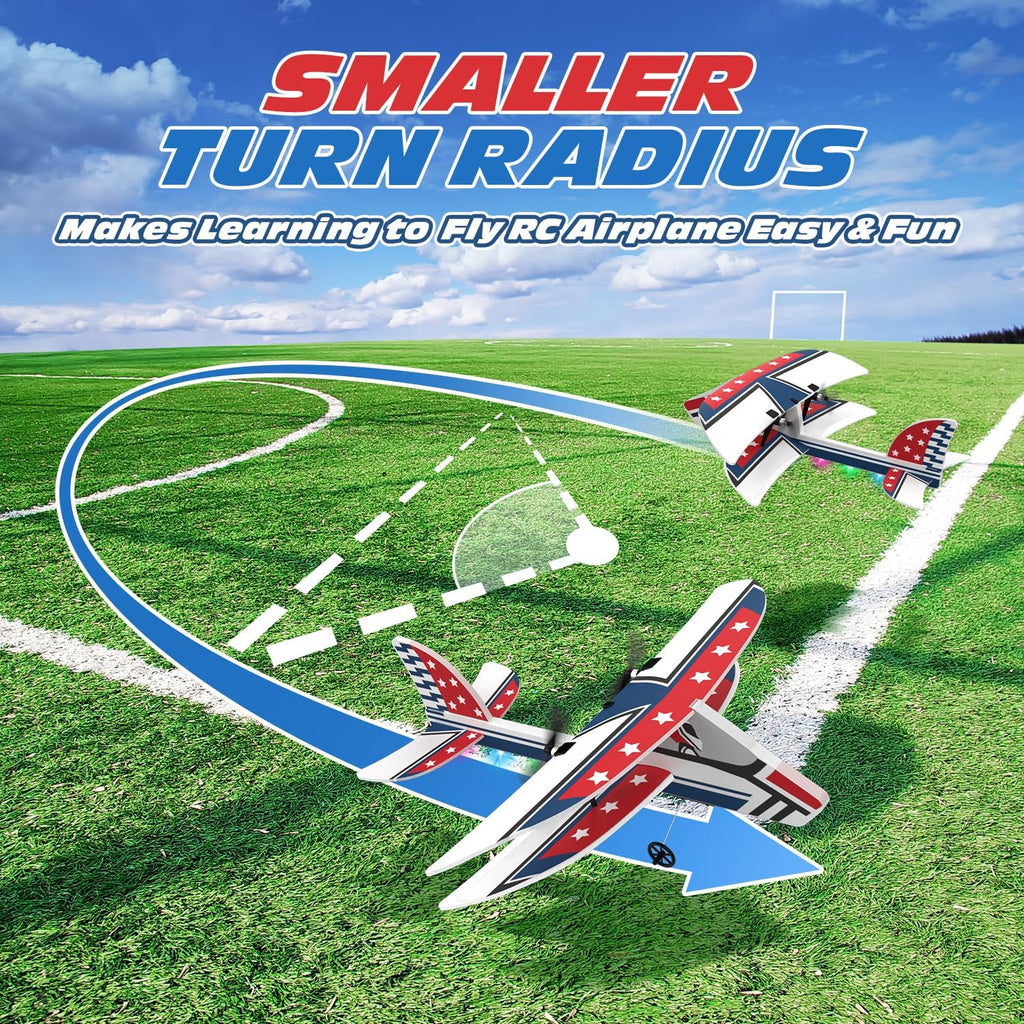 RC Plane, 2.4GHZ Remote Control Airplane W/ 3 Batteries & 6-axis Gyro Stabilizer, 2CH RTF RC Glider Toy for Beginners