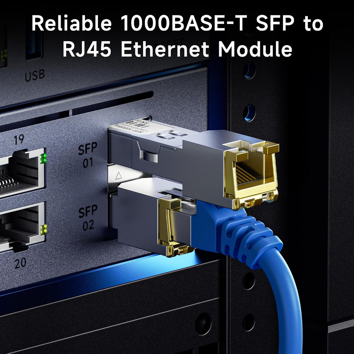 Cable Matters 1000BASE-T Gigabit SFP to RJ45 Copper Transceiver Module