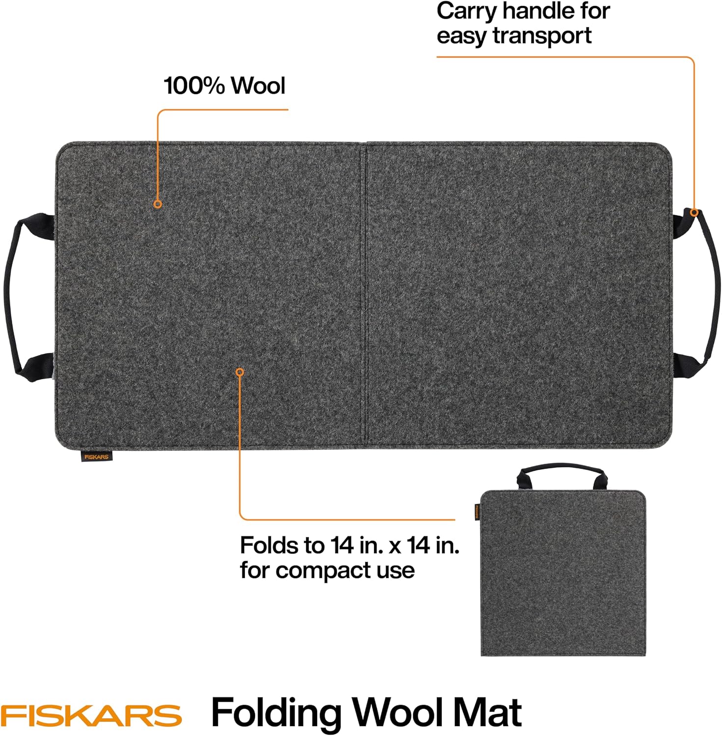 14" x 28" Folding Wool Pressing Mat, Portable Ironing Surface | Wool Material Grips & Holds Fabric in Place, Folds