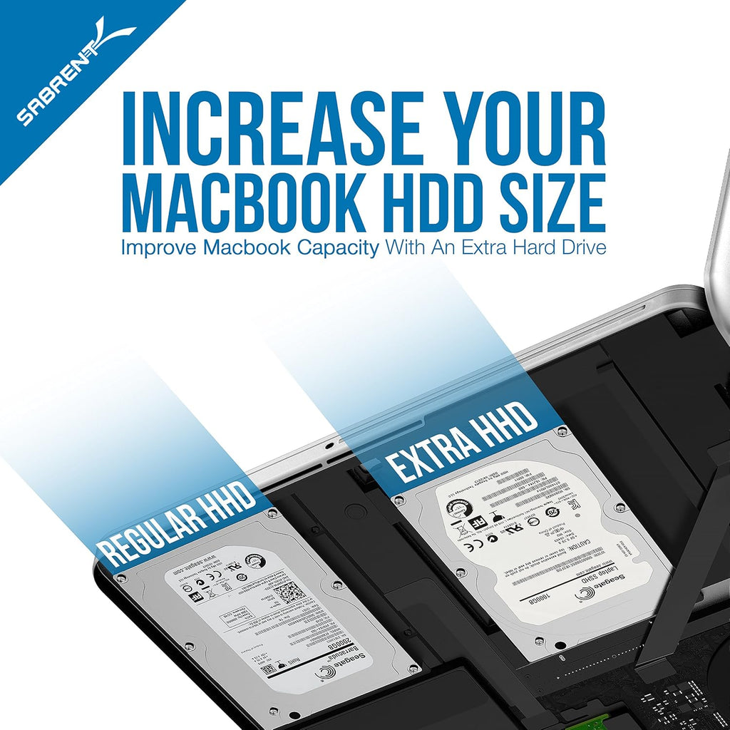 SABRENT Data Doubler Optical Bay to Hard Drive/SSD Caddy Tray Adapter (BK-HDCT)