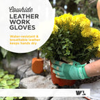 2-Pack Women's HydraHyde Leather Hybrid Work Gloves, Small