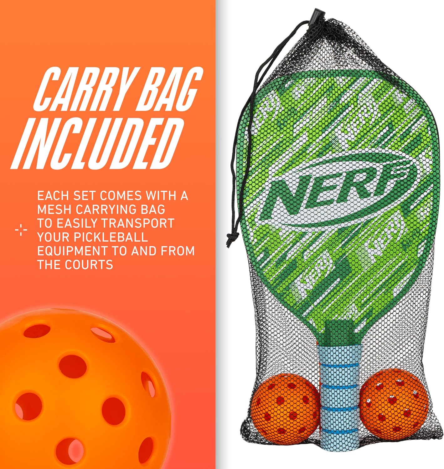 2 Player Pickleball Paddle Set - Youth Pickleball Equipment Set - (2) Wooden Paddles with Foam Grips + (2) Outdoor