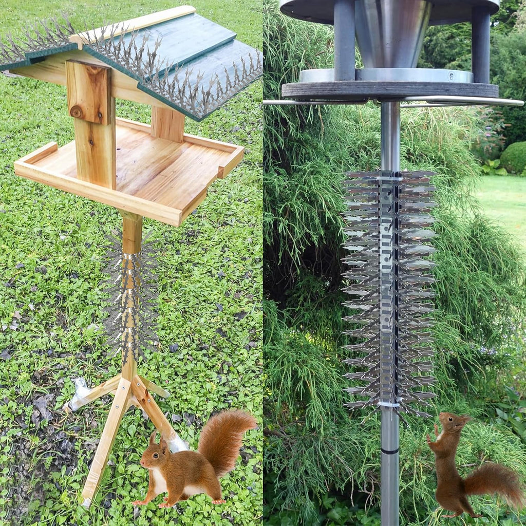 Bird Spikes Squirrel Proof Baffle for Bird Feeders, 158 Inch Avoid Climb Spikes for Outside, Fence, Garden, Tree