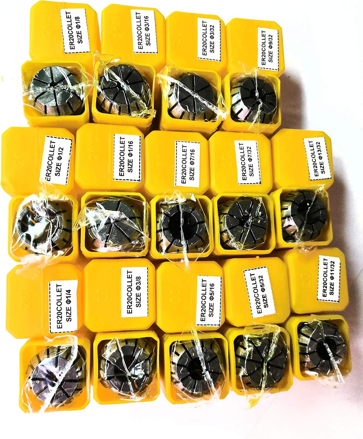 ER20 Spring Collet Set for CNC Engraving Machine and Milling Lathe Tool Workholding Engraving Collets(ER20-14pcs)