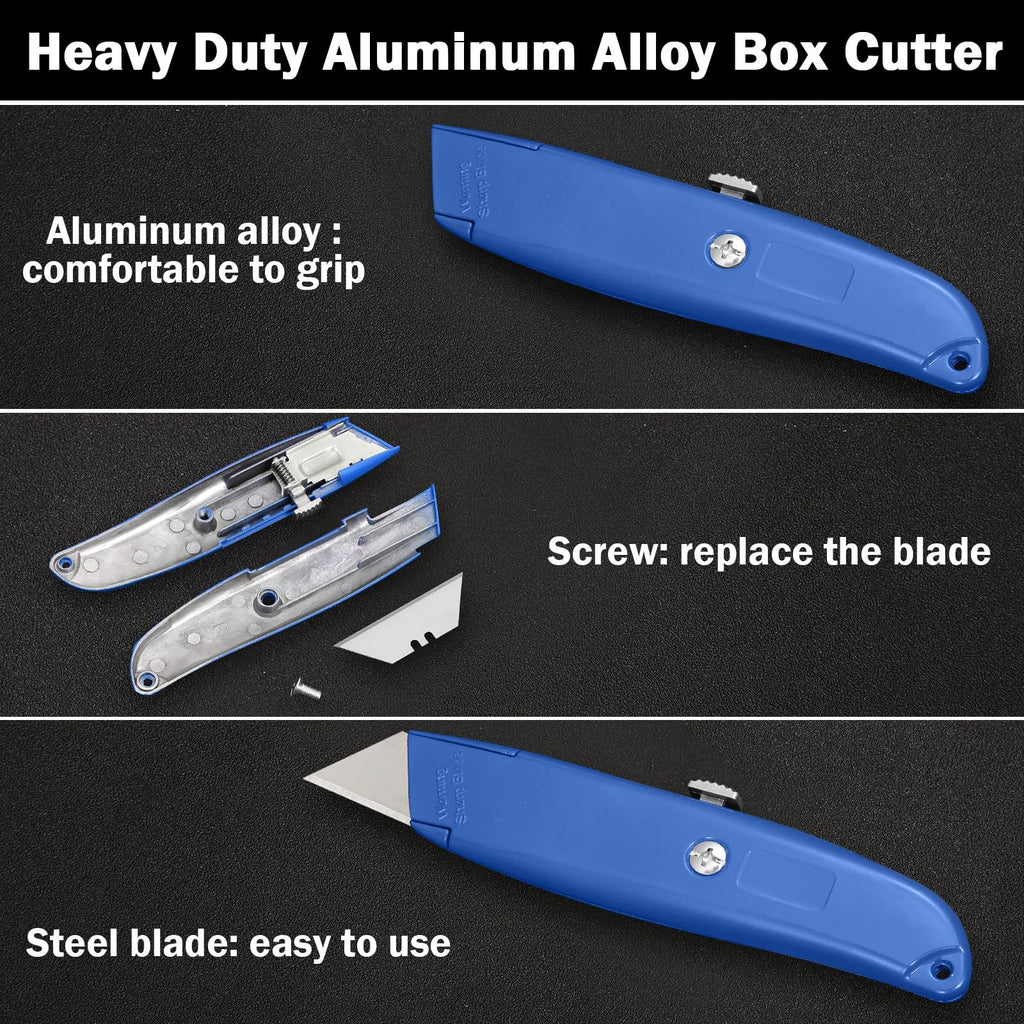 20 Pcs Box Cutter Bulk Retractable Utility Knife, 4 Colors