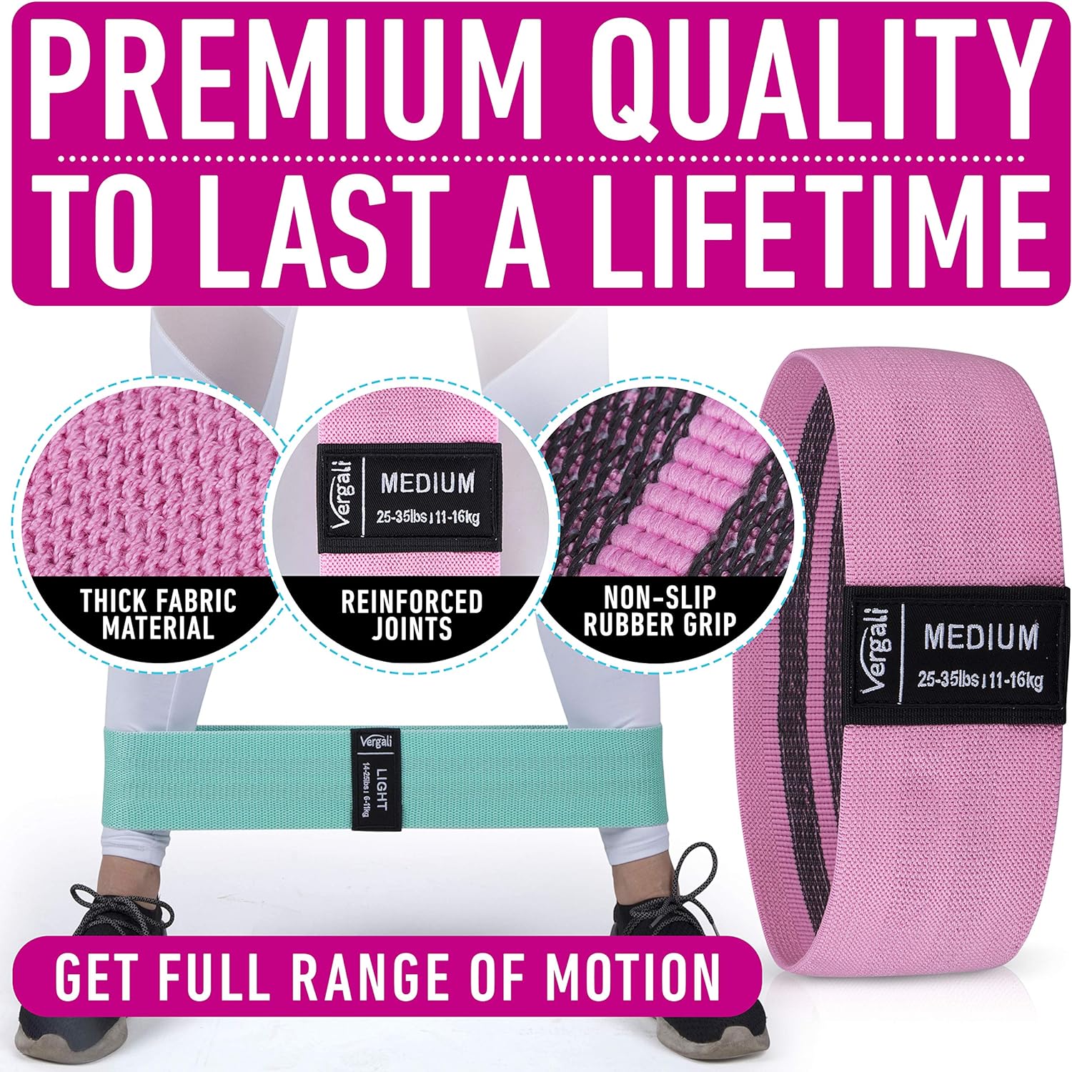 Resistance Bands for Working Out with Workout Bands Guide. 4 Booty Bands for Women Men Fabric Elastic Bands for