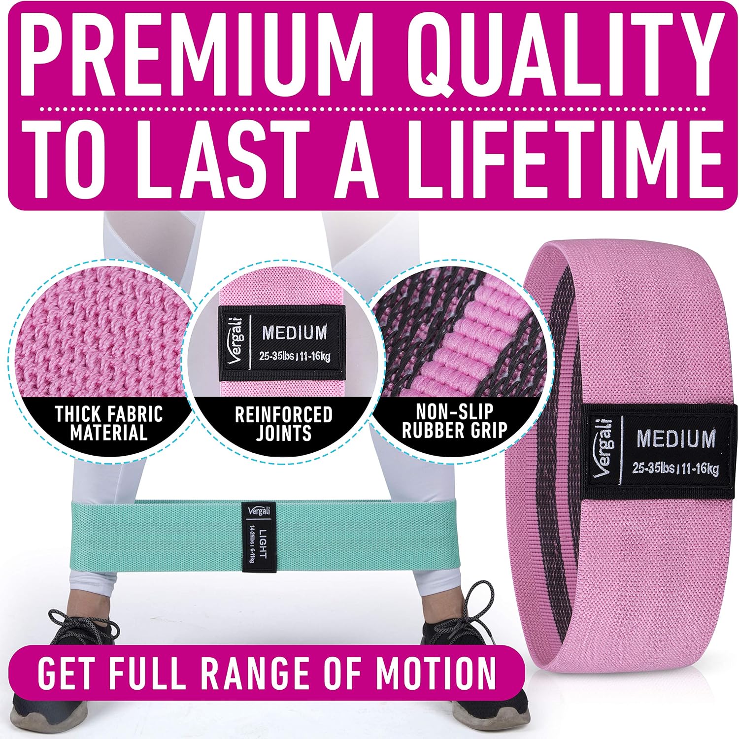 Resistance Bands for Working Out with Workout Bands Guide. 4 Booty Bands for Women Men Fabric Elastic Bands for